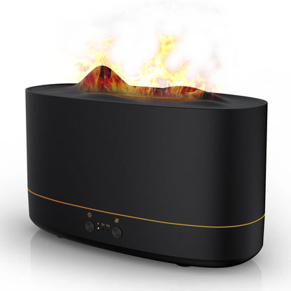 Essential Oil Diffuser, 7 Color Flame Diffuser Humidifier, 200Ml Time Setting for Home, Room, Black